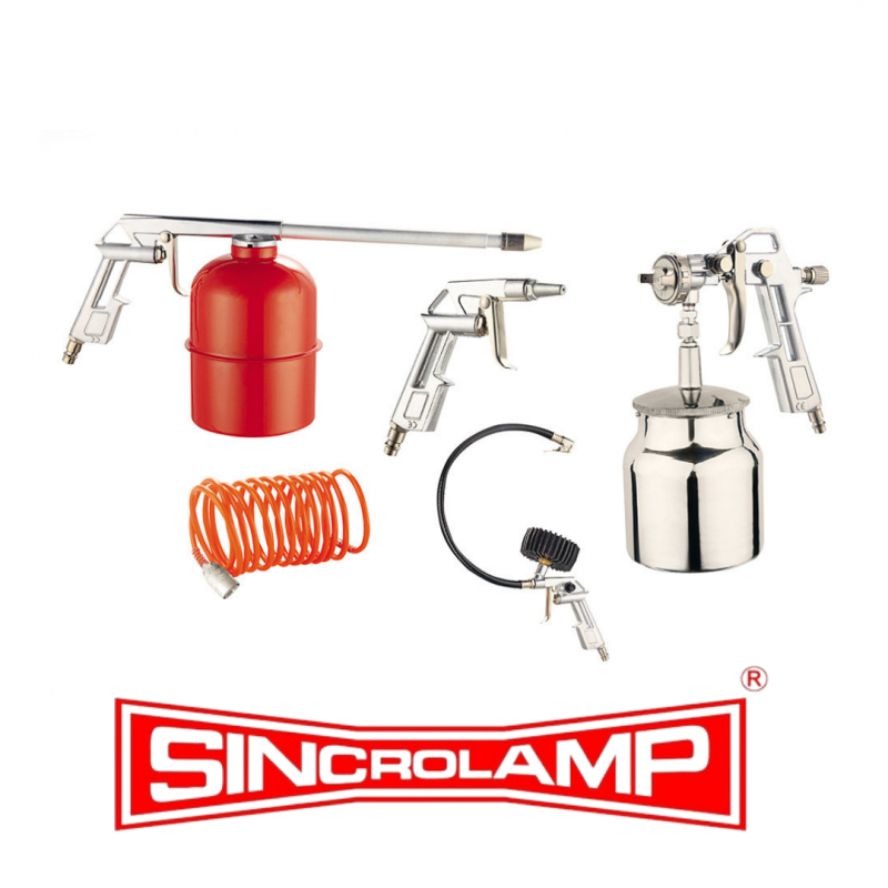 Kit Compresor Aire Gravedad 5 Piezas