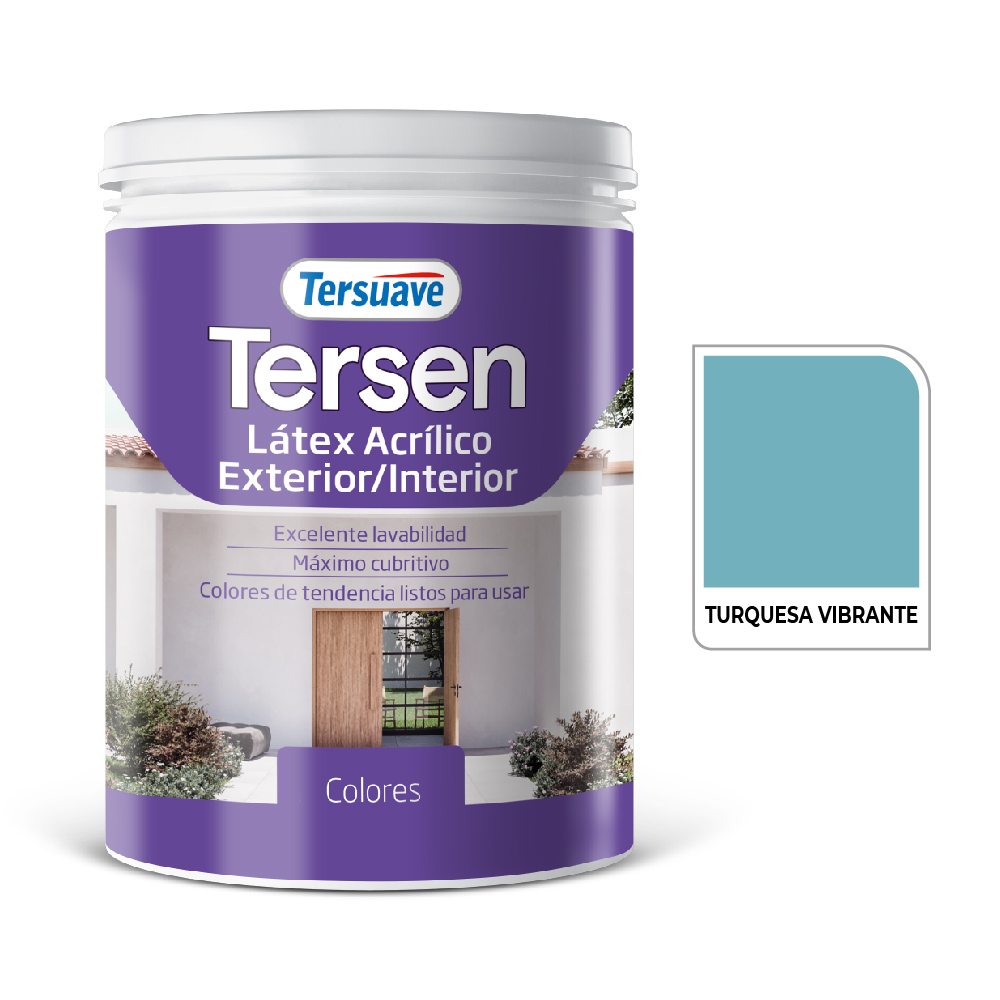 Latex Exterior-Interior Tersen Turquesa Vibrante 1 L