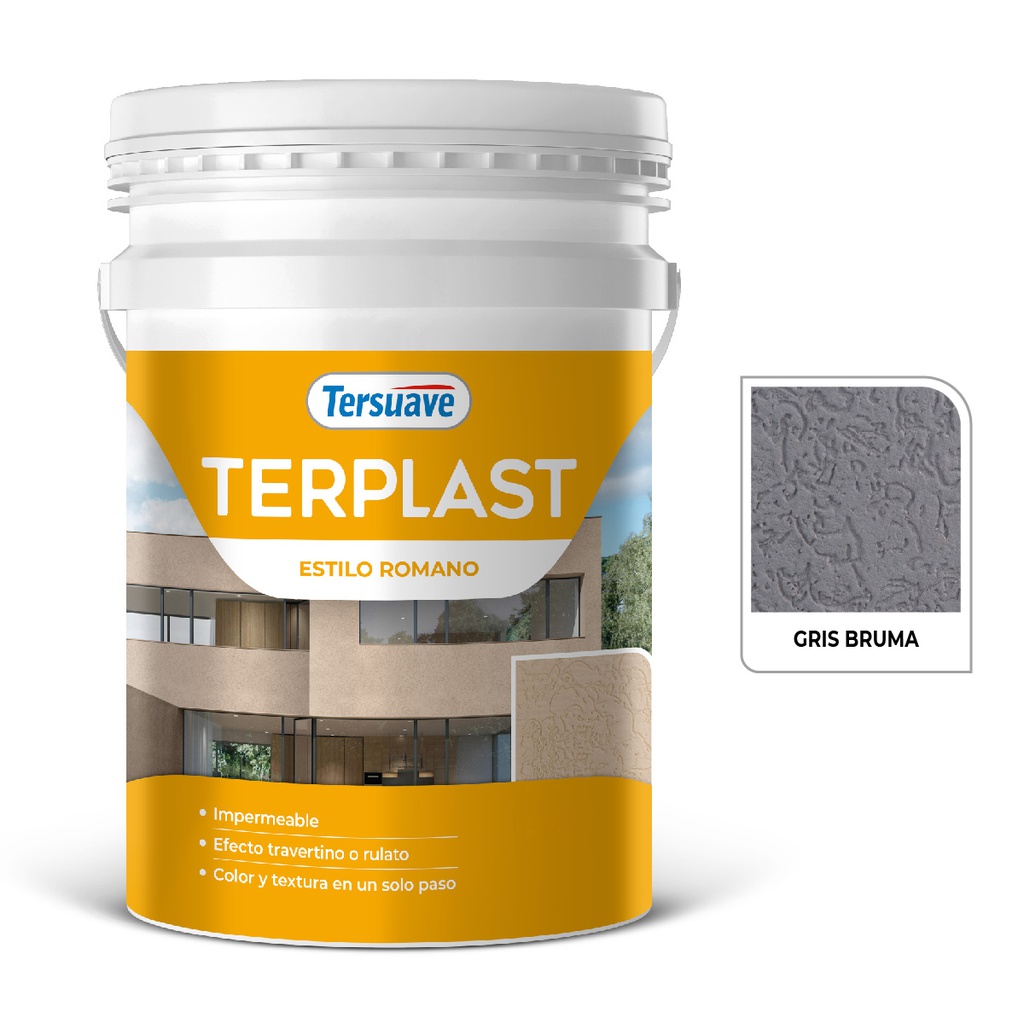 Terplast Romano Medio Tersuave Gris Bruma 25 Kg