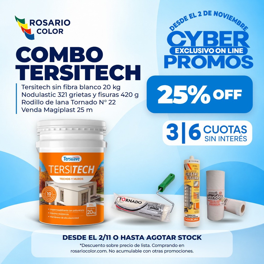 Combo Tersitech Techos y Muros Tersitech Blanco