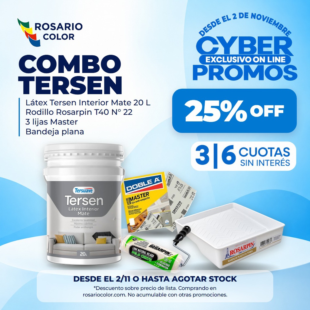 Combo Latex Tersen Interior Tersuave Blanco