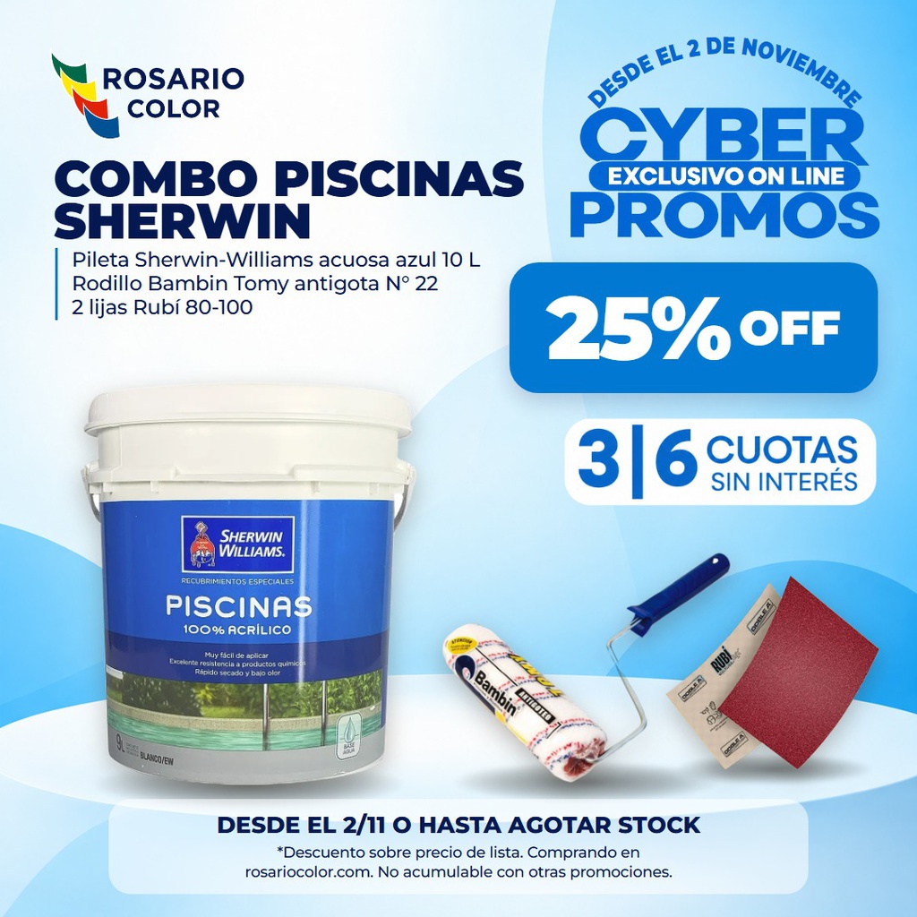 Combo Pileta Sherwin Williams Acuosa Azul